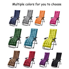 Gfgift Patio Chaise Lounger Cushion, Lounge Chair Recliners Chair Cushions, Rocking Chair Sofa Cushion with 6 Ties,Thick Padded Swing Bench Cushion，61x18.89x3.14in (Black)