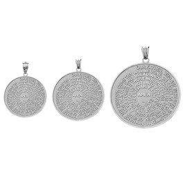 Religious Jewelry Fine Sterling Silver Lord's Prayer Transcription Medallion Pendant Size (L)