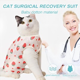 2PCS Cat Post Surgery Suit to Stop Licking Vest for Abdominal Wound Skin Diseases Protection Soft Breathable ECollar Alternative Kitten Body Onesie Spay Surgical Recovery for Female Male Dogs Pet (S)