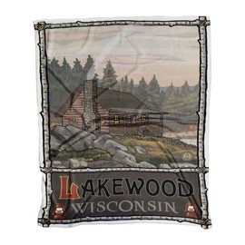 Lakewood Wisconsin Ultra Fleece Bed Sofa Travel Cozy Blanket from Travel Artwork by Artist Paul A. Lanquist 60" x 80".
