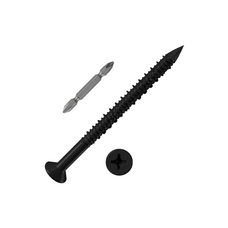 WenSilon(30 PCS) 3/16" x3-3/4 Black Concrete Screw Anchor Black Flat