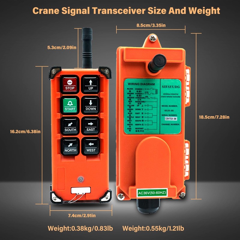 12V-440V Full Voltage Industrial Wireless Crane Remote Control Electric Lift