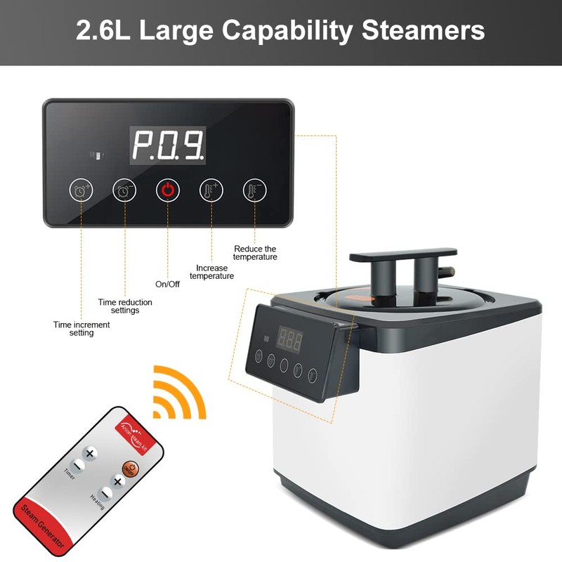 Smartmak Sauna Steamer Pot 2.6 L, Portable Steam Generator Set