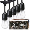 SUNTHIN 2 Pack 48FT Outdoor String Lights,Hanging Incandescent String Lights