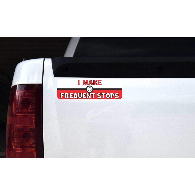 StickerTalk I Make Frequent Stops Vinyl Sticker,