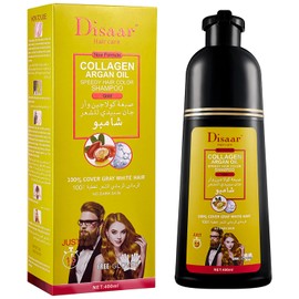 DISAAR Beauty Speedy Hair Color Shampoo 100% Cover Gray White Hair Easy To Use Long Lasting 400ml/13.53fl.oz (Gold)