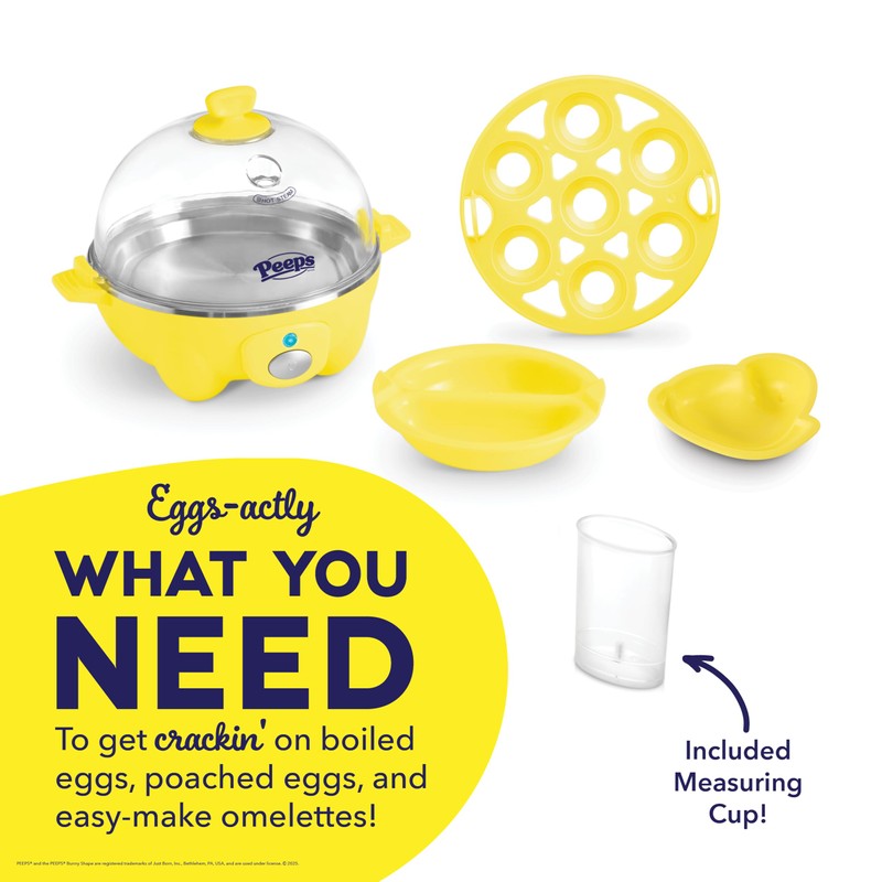 PEEPS x Dash Chick Rapid Egg Cooker: 7 Egg Capacity