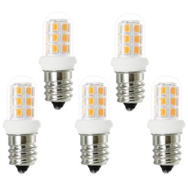 E12 Led Bulbs 2w Replacement for 15W Himalayan Salt Lamps, Chandeliers, Night Light Bulbs, E12 Candelabra Base, C7 Replacement Bulbs, Warm White 3000K 5-Pack