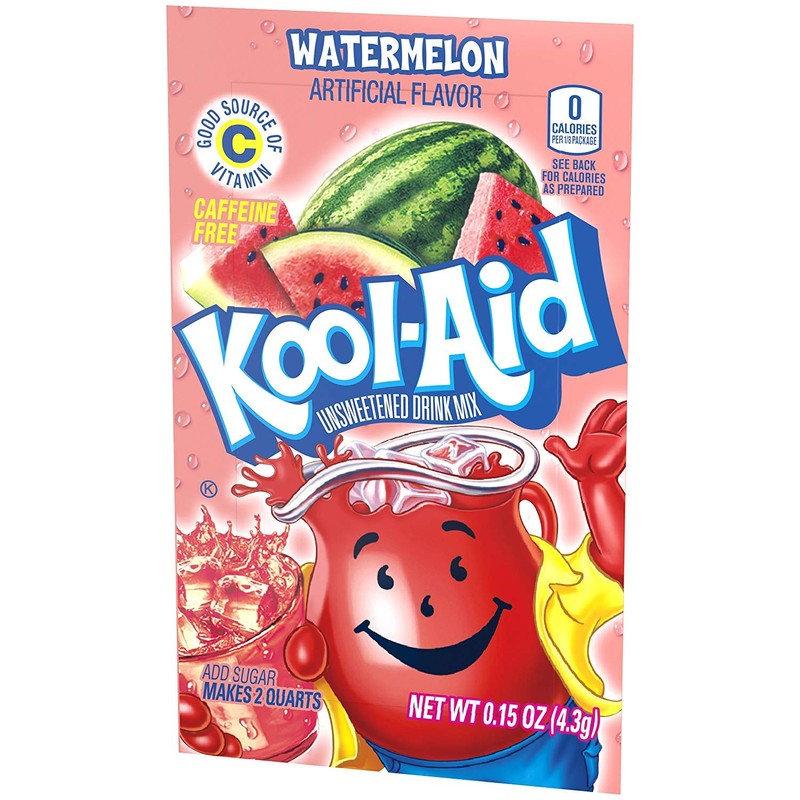 Kool-Aid Watermelon Flavored Unsweetened Caffeine Free Powdered Drink Mix 0.15
