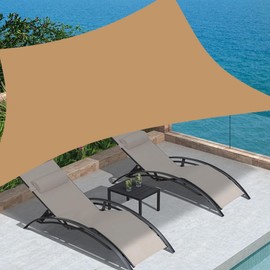 Sun Shade Sail Outdoor Patio, Waterproof & UV Blocking 13' x 16.5' Sand Rectangle Canopy Sunshade Tarps for Backyard, Deck (We Make Custom Size)