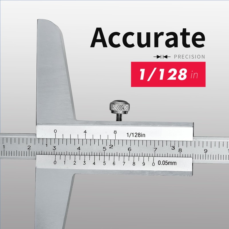0-150mm Depth Vernier Caliper Micrometer Measuring Tool, 0.02mm Resolution,Carbonsteel Caliper