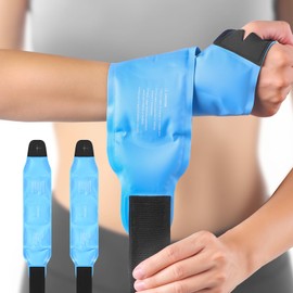 Wrist Ice Pack Wrap - Carpal Tunnel Relief, Hot & Cold Compression Brace, 2 Reusable Gel Packs, Relief for Hand Thumb Injuries, Tendonitis, Tenosynovitis, Surgery Gift for Men Women