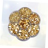FOMIYES 2465Pcs Golden Plastic Resin Half Round Pearl Beads Set