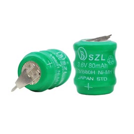 STEPMAX 2 Pack 3.6V 80mAh Ni-MH Battery for Varta 3/V80H 55608303012 PLC CNC Chip Data Power Supply 2 Pin