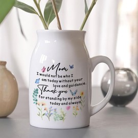 NRONON Mother of The Bride Gifts from Daughter, 5” Ceramics Wildflower Flower Vase Gifts for My Mother on My Wedding Day, Thank You Gift for Mom Birthday Christmas Home Décor
