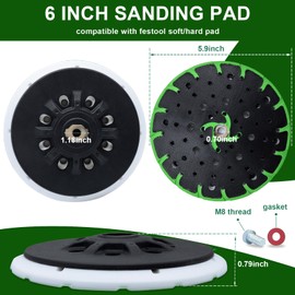[6 Inch] 202458 Sandpaper Compatible with Festool, Sanding Pad for Sander ETS EC150/3 EQ, ETS EC 150/5 EQ, ETS 150/3 EQ, ETS 150/5 EQ Sander, 17/49 Hole (Soft)