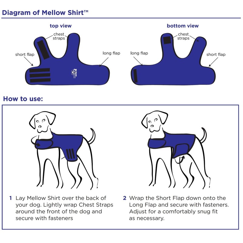 Mellow Shirt Dog Anxiety Calming Wrap, Large, Aluminum