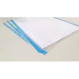 DONAU 1774100PL-10 Document Wallets Grained Blue Border Top Open Transparent Pockets Perforated Plastic Cover for Documents Papers Files Folder Polypropylene DIN A4 Transparent 40 Micron µm Pack of