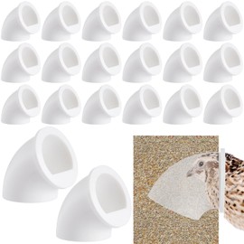 Teenyyou 20 Pack Quail and Chick Port Feeder DIY Feed Saver Port No Waste Chicken Feeder Quail Supplies for Coturnix Small Poultry Farm Bucket Bin Container