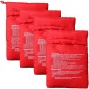 VASANA 4PCS Reusable Microwave Potato & Corn Cooker Bags, Red,