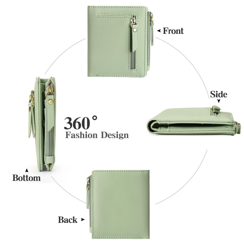 GOIACII Women's Small and Short Format Wallet with RFID Blocking,