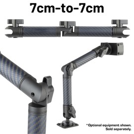 Bulletpoint Locking Adjustable Carbon Fiber Kevlar Mounting Arm with Articulating Joint Dual 20mm Socket Ends (7cm-to-7cm)
