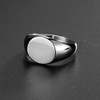 Custom Signet Ring Engraved for Women Silver Stainless Steel Polished