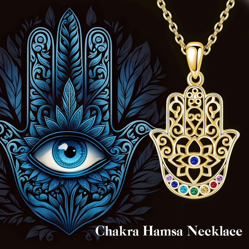 JERWLI Sterling Silver S925 Hamsa/Horn/Star of David Necklace Jewellery Gifts