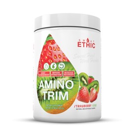 Sweat Ethic Amino Trim, Pre Workout Powder with Amino Acids for Men & Women, 7.5 G EAAS with Electrolytes for Hydration & Energy, Stimulant Free, Sugar Free, Strawberry Kiwi Flavor, 30 Servings