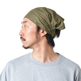 Women & Mens Japanese Bandana Wrap for Yoga, Elastic Cotton Hippie Headbands for Spring Khaki M