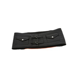 Perfekt Kidney Belt in DDR Style, Color Black/Orange, Size: S