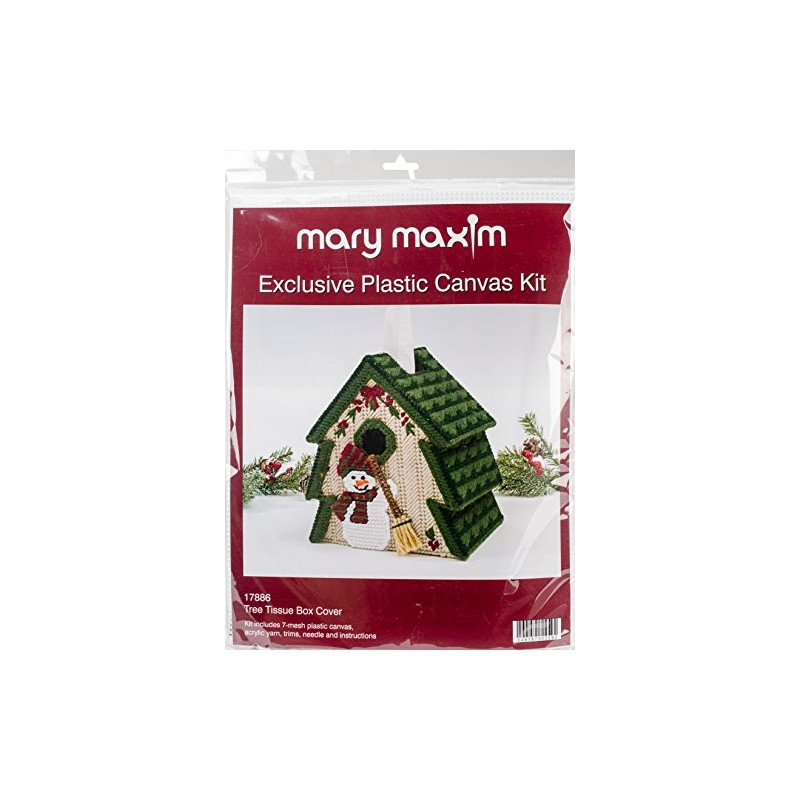 Mary Maxim 17886 Tree Plastic Canvas Tissue Box Kit, 5"
