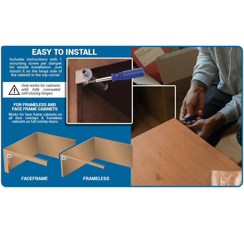 5 Pack Rok Hardware Soft Close for Cabinet Doors/Metal Soft