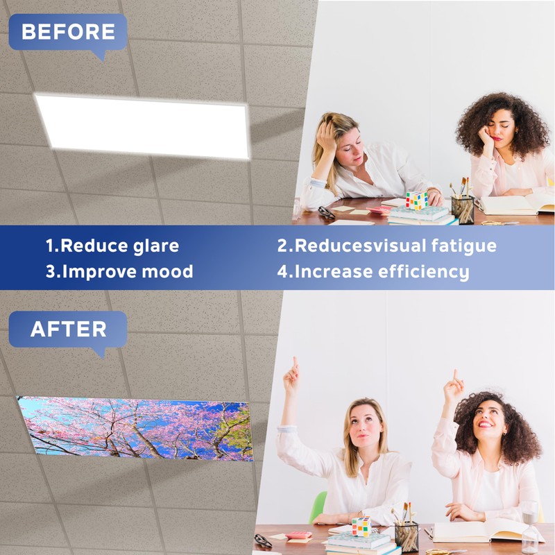 4 Pack Fluorescent Light Covers for Ceiling Lights - Magnetic