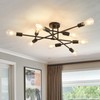 ZGLAOJT Black Semi Flush Mount Ceiling Light Fixture，9 Light Modern