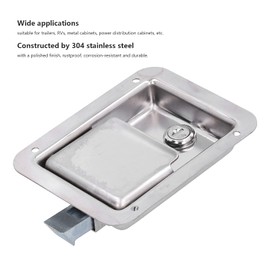 Yctze RVs Gate Latches Flush Mount Paddle Door Latch Weatherproof 304 Stainless Steel Toolbox Lock with 2 Keys for RVs Trailers
