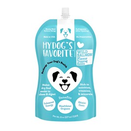 My Dog's Favorite Organic Dog Food Topper - Wild Salmon Flavor Wet Dog Food Meal Enhancer Omega-3 Vitamin E - Healthy Dog Topper for Picky Eaters & Puppies - Digestion & Immunity Support (8oz)