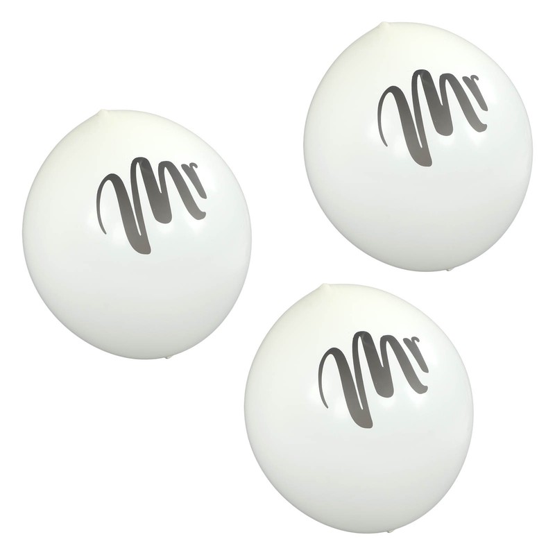 6 Pcs Balloons 36in MR MRS Letters Printed White Giant