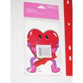Creative Expressions Mini Smiley Heart Valentine Shaped Loot Bags #084004, 30/pk, 4x6 inch