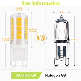 DiCUNO G9 LED Bulb 40W, Natural White 4000K, 400LM, G9 Bi-pin LED Bulbs for Chandelier Light, Non-dimmable, G9 Halogen Bulb Replacement for Pendant Light, Home Lighting, Pack of 10