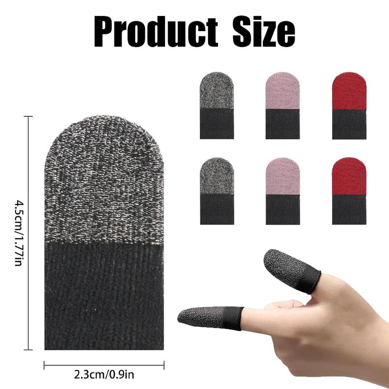 Finger Sleeves for Gaming,6 Pack Gaming Finger Sleeves,Black Thumb Sleeve