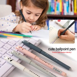 Erasable Gel Pens Ballpoint 0.35mm 4/8/12pcs Rollerball Pens Cute Cartoon Animal Erasable Ink Gel Pen, for Student Gift Stationery Office Supplies (8pcs)