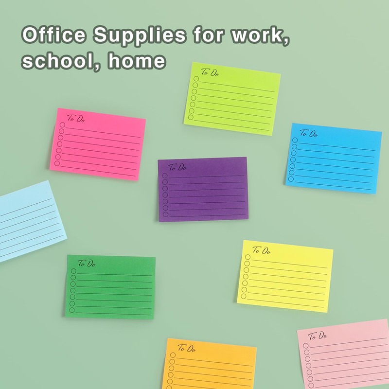 9 Pads to Do Lined Sticky Notes Self-Stick Note Pads