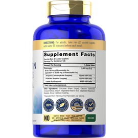 Carlyle Pancreatin Digestive Enzymes | 3000mg | 250 Caplets | Non-GMO, Gluten Free | High Potency Formula