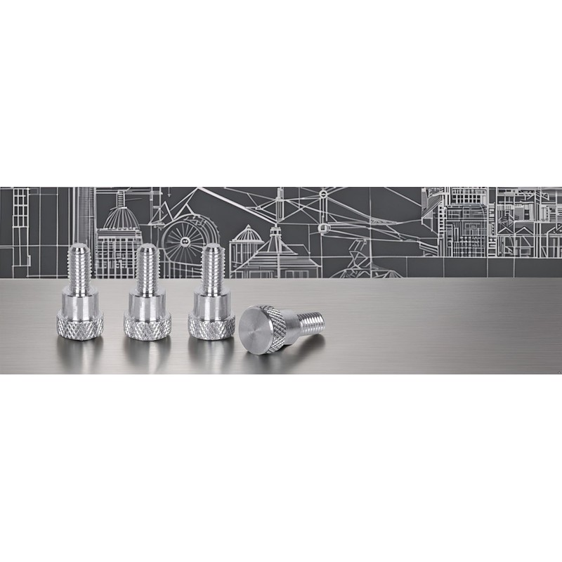 PrecisionGeek Aluminium Knurled Screws M5 x 10 mm L-20 mm