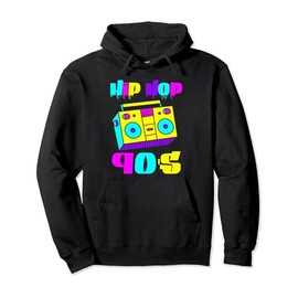 90's Hip Hop Music Retro Boombox Vintage Colorful 1990s 1990 Pullover Hoodie