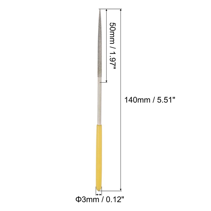 sourcing map Diamond Needle Files 3 mm x 140 mm