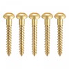 sourcing map Wood Screws M4 x 30mm Slotted Round Head