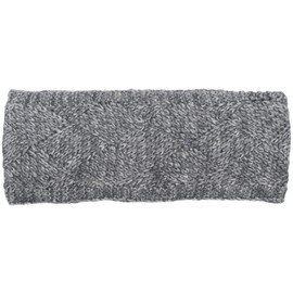 styleBREAKER Women's Knitted Headband Plain with Diamond Pattern, Thermal Fleece Lining, Winter Headband, Plain 04026062, Colour: Grey