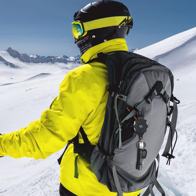 Xkey 2 Pack Retractable Keychain Heavy Duty Carabiner Badge Holder,